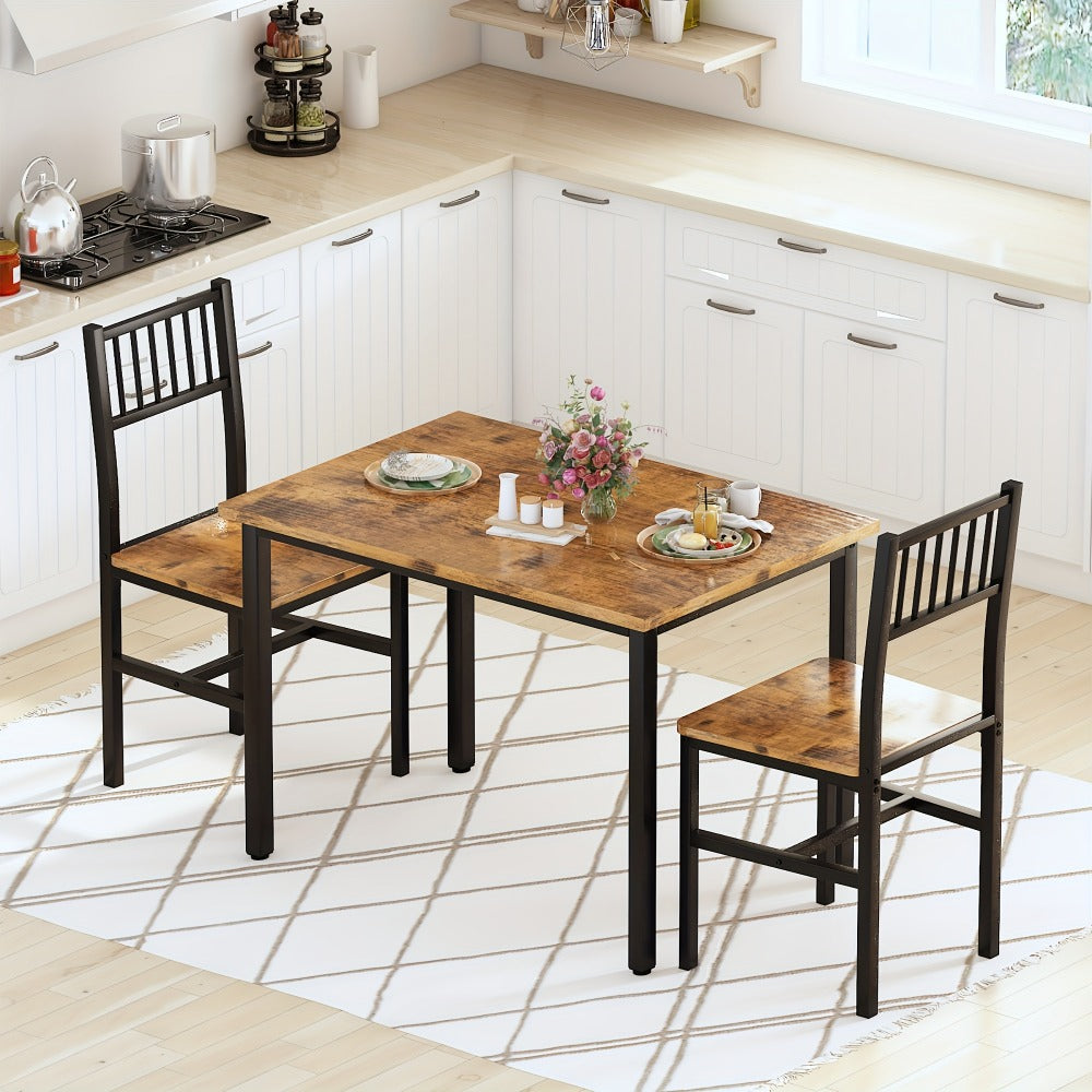 3-Piece Dining Table Set with Two Chairs Included for Work, Display, and Everyday Use detail image - detail view 6