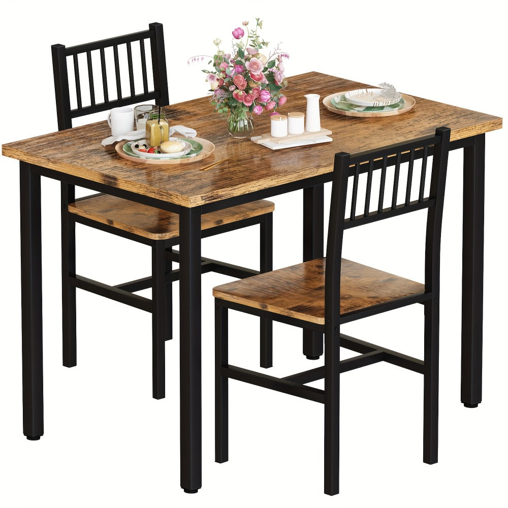 3-Piece Dining Table Set with Two Chairs Included for Work, Display, and Everyday Use detail image - detail view 7