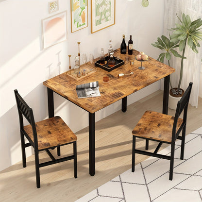 3-Piece Dining Table Set with Two Chairs Included for Work, Display, and Everyday Use detail image - detail view 8