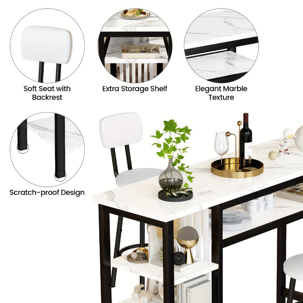 3-Piece Dining Table Sets And Breakfast Nook Sets for Kitchen and Home Office detail image - detail view 17