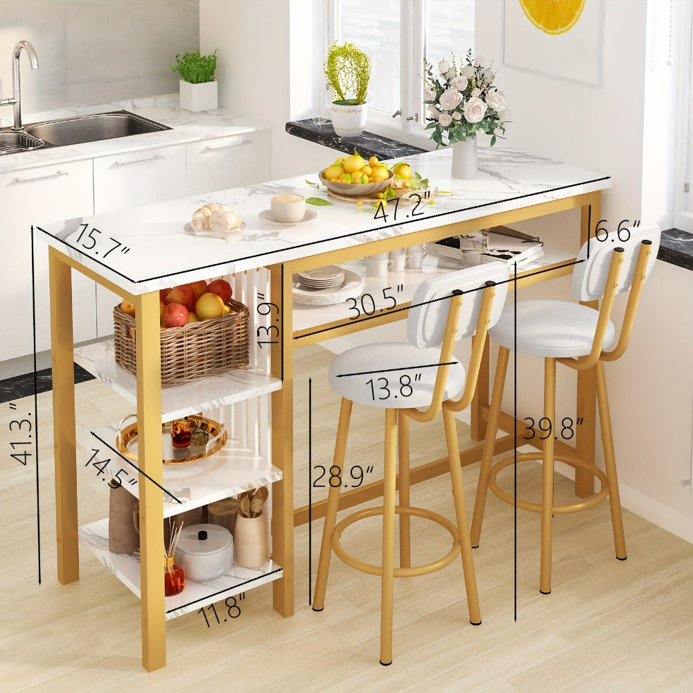 3-Piece Dining Table Sets And Breakfast Nook Sets for Kitchen and Home Office detail image - detail view 4