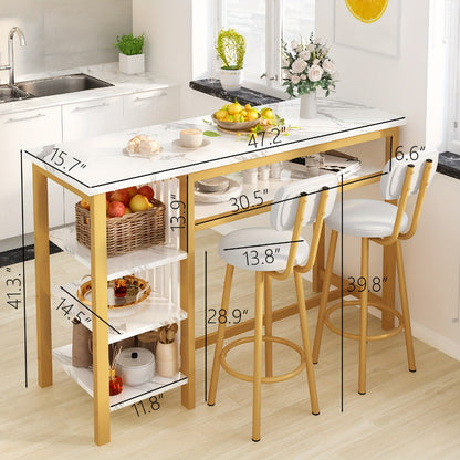 3-Piece Dining Table Sets And Breakfast Nook Sets for Kitchen and Home Office detail image - detail view 4