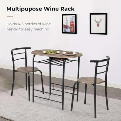 3-Piece Metal Dining Table Set with Two Chairs Included for Kitchen detail image - detail view 10