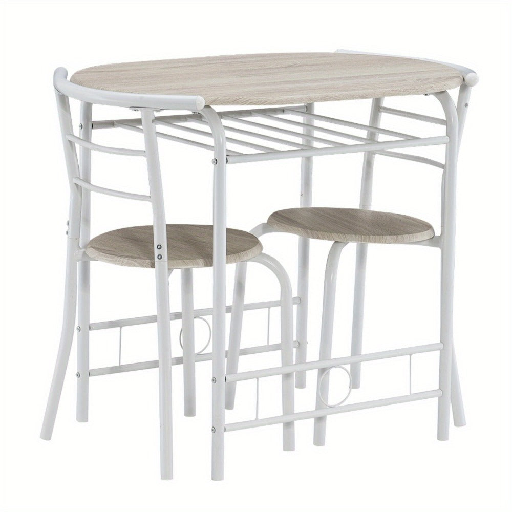 3-Piece Metal Dining Table Set with Two Chairs Included for Kitchen detail image - detail view 11