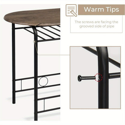 3-Piece Metal Dining Table Set with Two Chairs Included for Kitchen detail image - detail view 14
