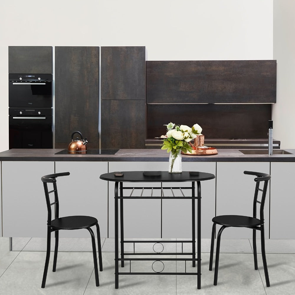 3-Piece Metal Dining Table Set with Two Chairs Included for Kitchen detail image - detail view 16