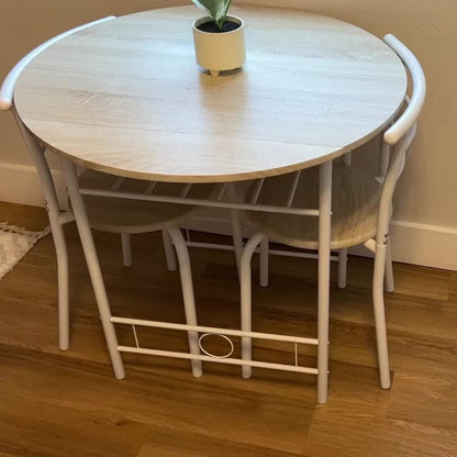 3-Piece Metal Dining Table Set with Two Chairs Included for Kitchen detail image - detail view 17