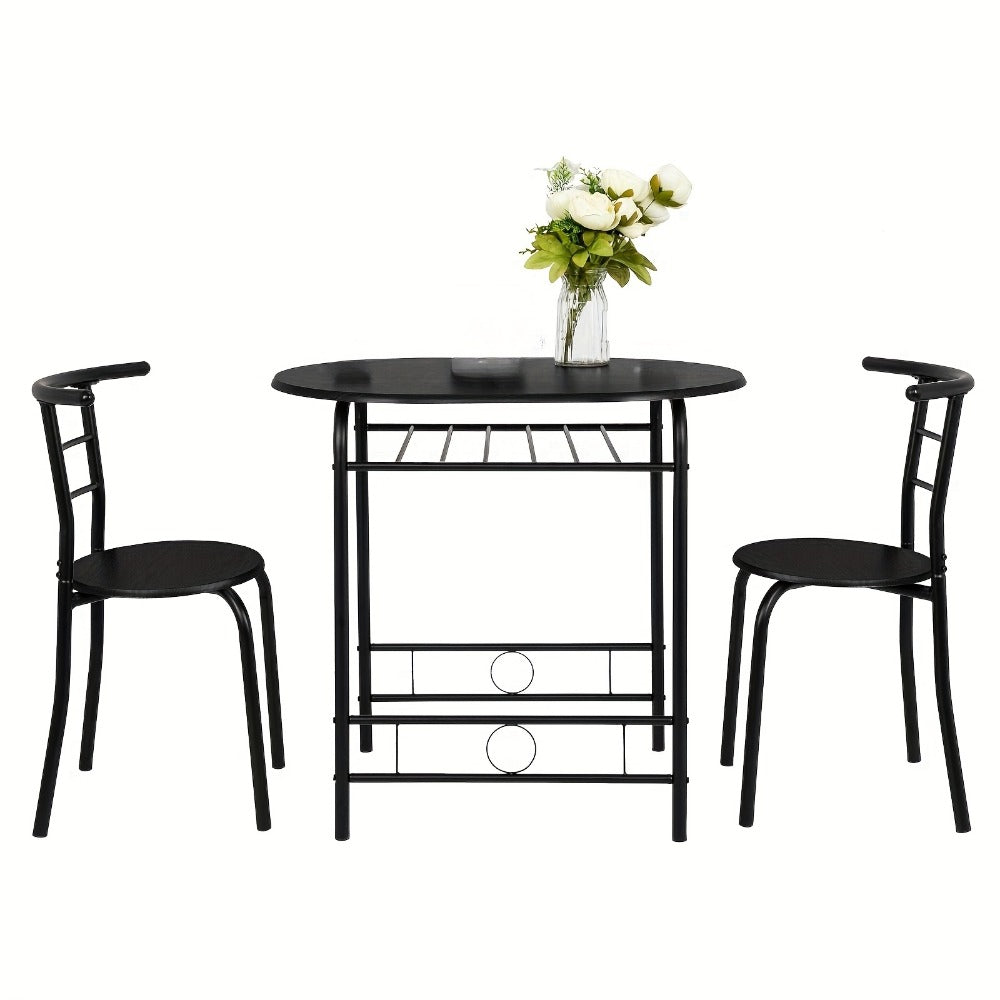 3-Piece Metal Dining Table Set with Two Chairs Included for Kitchen detail image - detail view 4