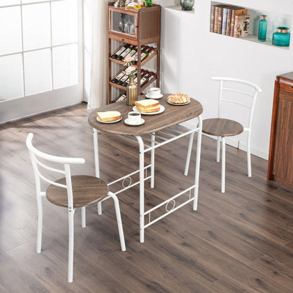 3-Piece Metal Dining Table Set with Two Chairs Included for Kitchen detail image - detail view 9
