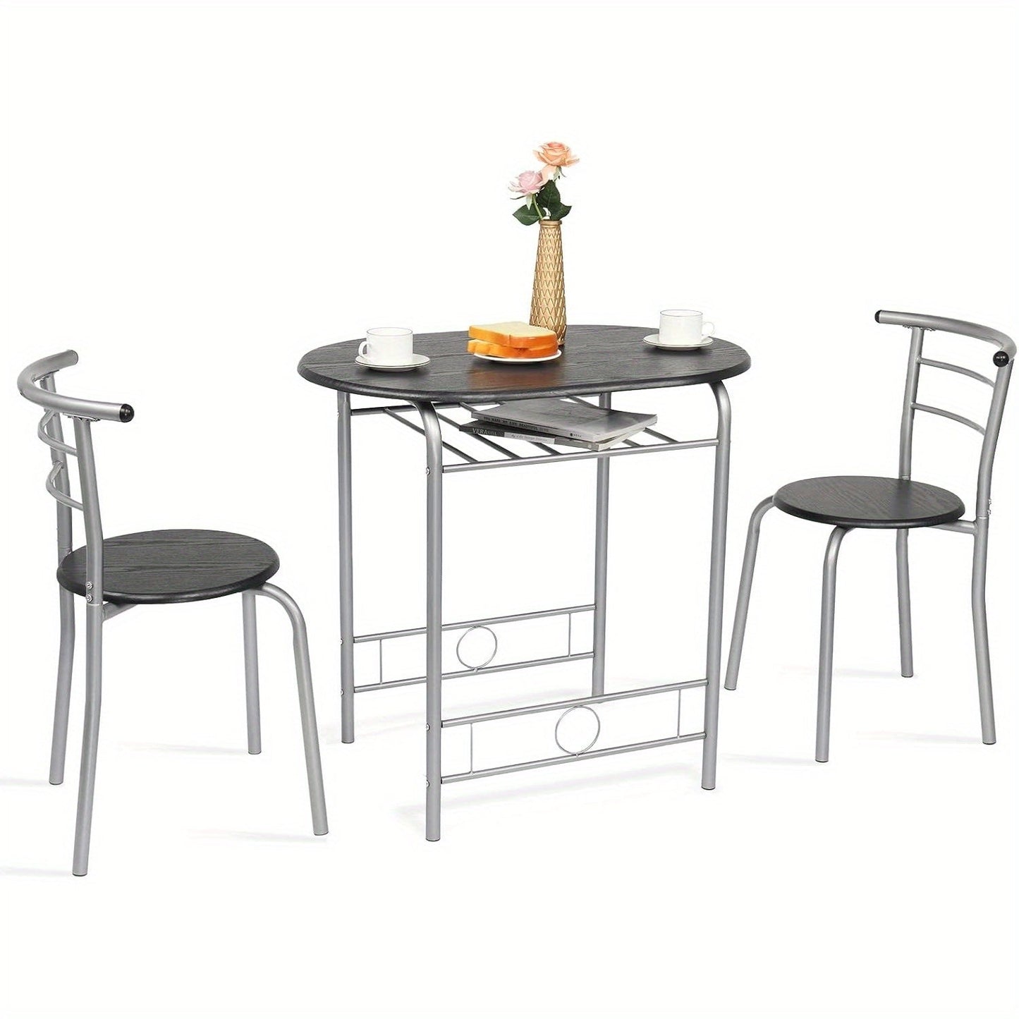 Dining Table Set shown in the Silver&black option