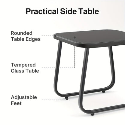 3-Piece Patio Rocking Chair Set with Side Table and Armrests detail image - detail view 14