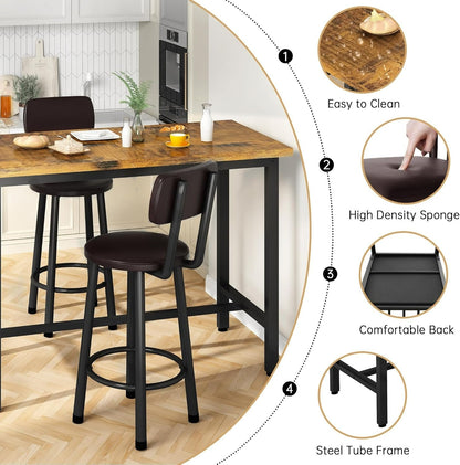 3-Piece Pub Dining Sets And Bar Table Sets for Kitchen and Living Room detail image - detail view 11