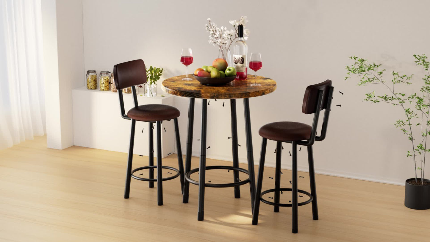 3-Piece Pub Dining Sets And Bar Table Sets for Kitchen and Living Room detail image - detail view 5