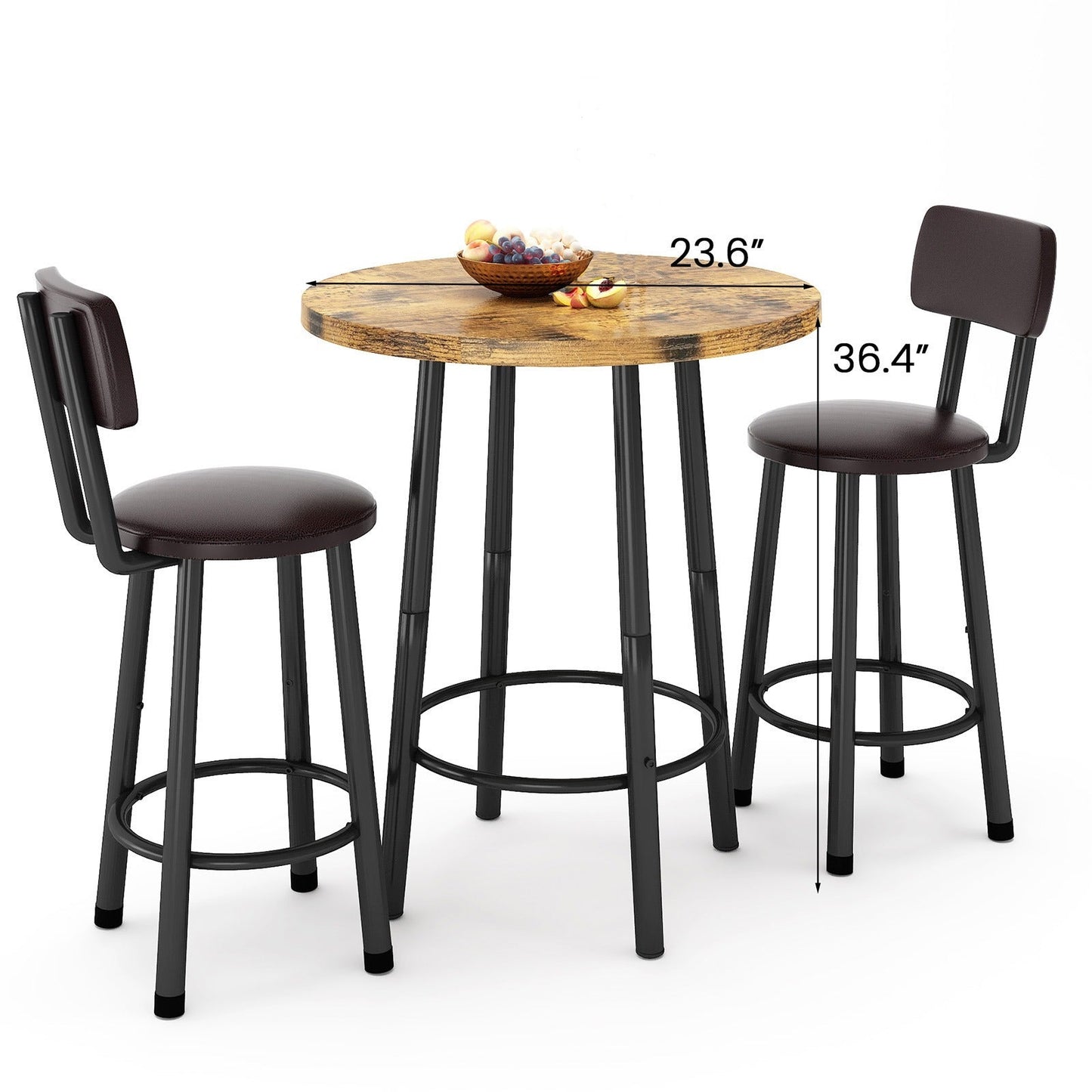 3-Piece Pub Dining Sets And Bar Table Sets for Kitchen and Living Room detail image - detail view 9