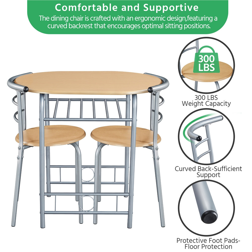 3-Piece Round Dining Table Set with Two Chairs Included and Waterproof Protection detail image - detail view 12