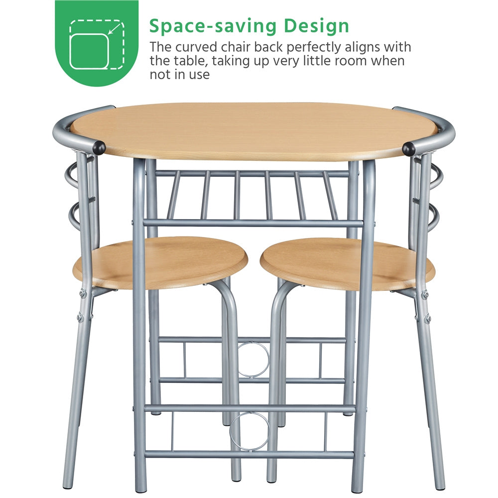 3-Piece Round Dining Table Set with Two Chairs Included and Waterproof Protection detail image - detail view 14