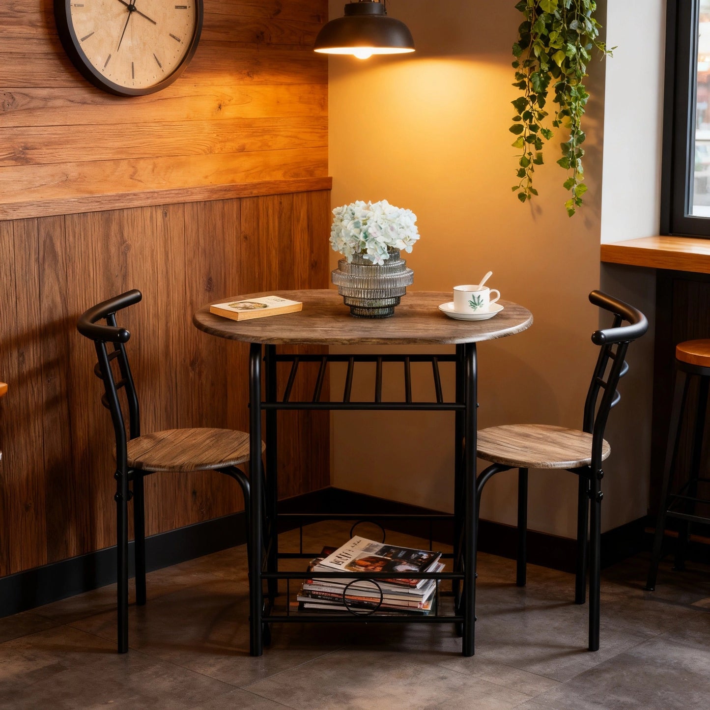3-Piece Round Dining Table Set with Two Chairs Included and Waterproof Protection detail image - detail view 7