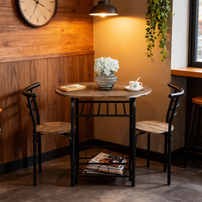 3-Piece Round Dining Table Set with Two Chairs Included and Waterproof Protection detail image - detail view 7