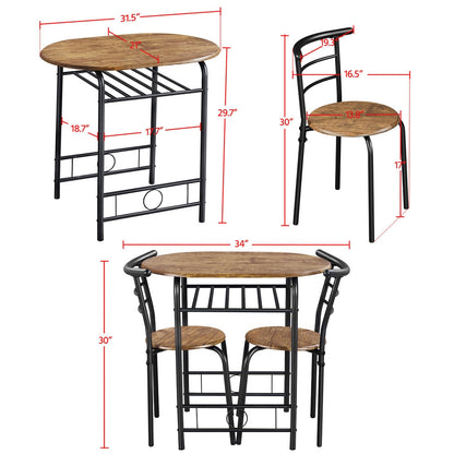 3-Piece Round Dining Table Set with Two Chairs Included and Waterproof Protection detail image - detail view 8