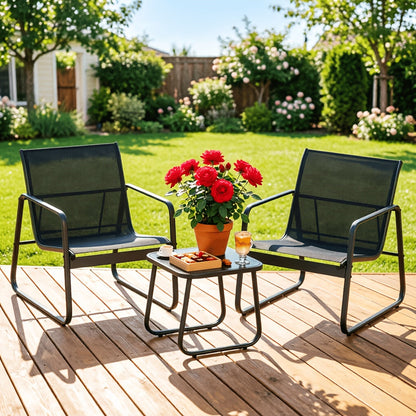 Patio Furniture Set shown in the Black option