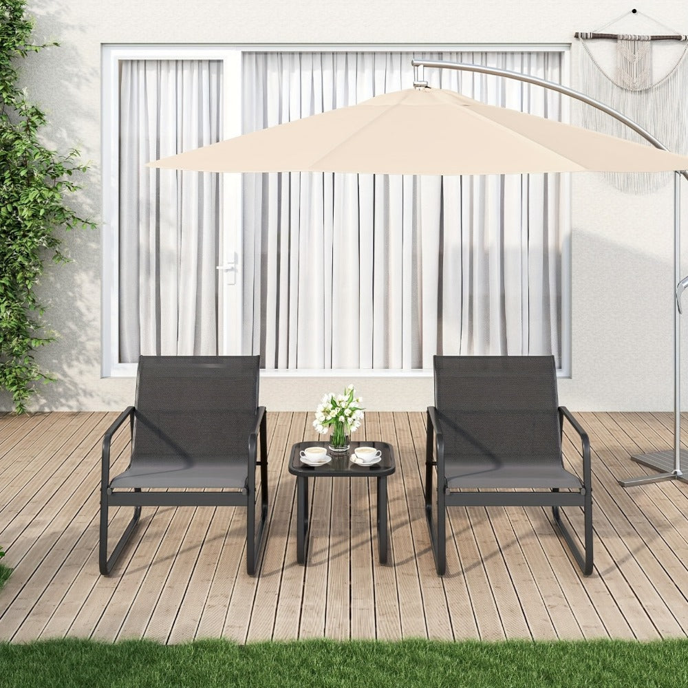 3-Piece Set Metal Patio Furniture Set with Two Chairs Included detail image - detail view 11
