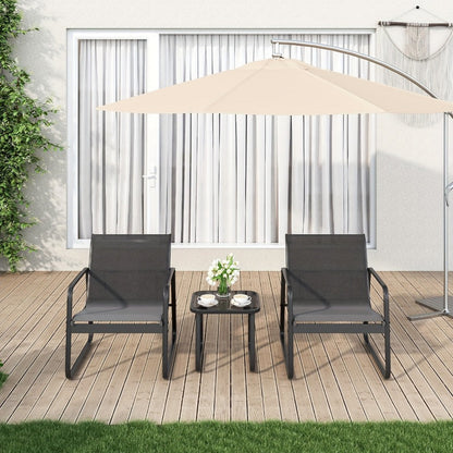3-Piece Set Metal Patio Furniture Set with Two Chairs Included detail image - detail view 11