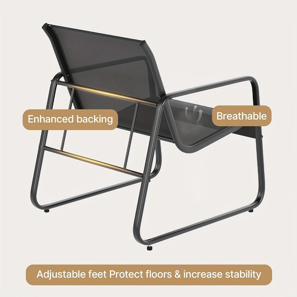 3-Piece Set Metal Patio Furniture Set with Two Chairs Included detail image - detail view 9