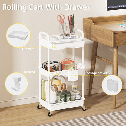 Rolling Utility Cart shown in the Green, 3 Tier option