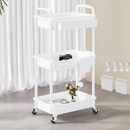 Rolling Utility Cart shown in the White, 3 Tier option
