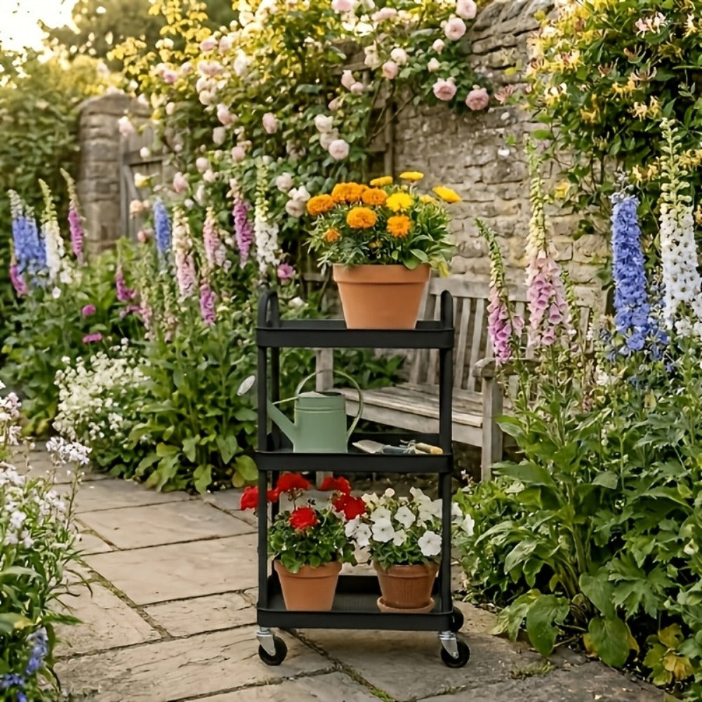 3-Tier 360° Rotating Storage Cart with 360° Swivel for Organized Everyday Storage detail image