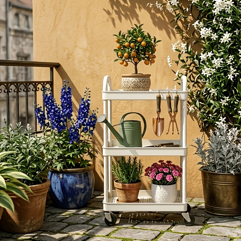 Storage Cart shown in the White, 3 Layer option