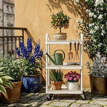Storage Cart shown in the White, 3 Layer option