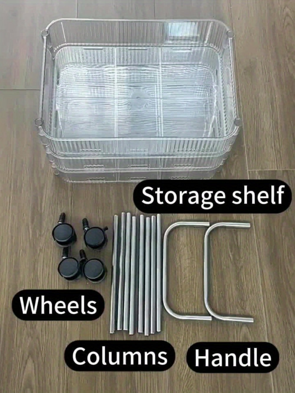 3-Tier Acrylic Rolling Storage Carts And Utility Carts with 360° Swivel for Living Room detail image - detail view 13