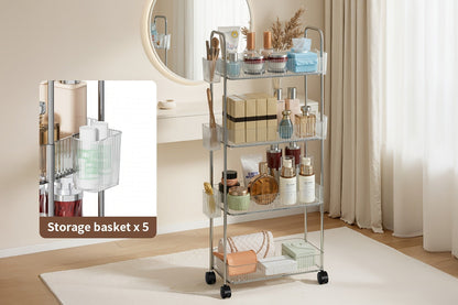 3-Tier Acrylic Rolling Storage Carts And Utility Carts with 360° Swivel for Living Room detail image - detail view 16