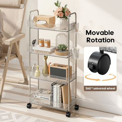 3-Tier Acrylic Rolling Storage Carts And Utility Carts with 360° Swivel for Living Room detail image - detail view 6