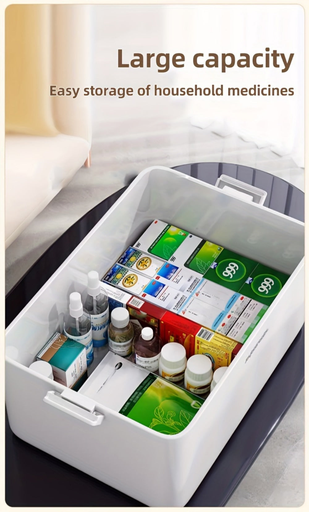 3-Tier Clear Storage Organizer with Secure Lid and Large-Capacity Storage detail image - detail view 12