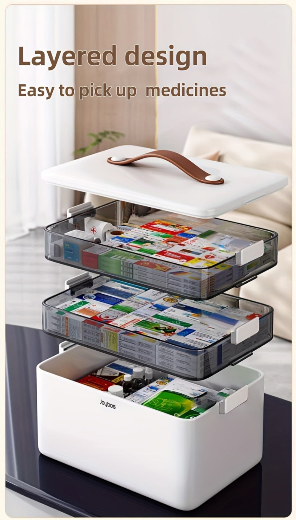 3-Tier Clear Storage Organizer with Secure Lid and Large-Capacity Storage detail image - detail view 13