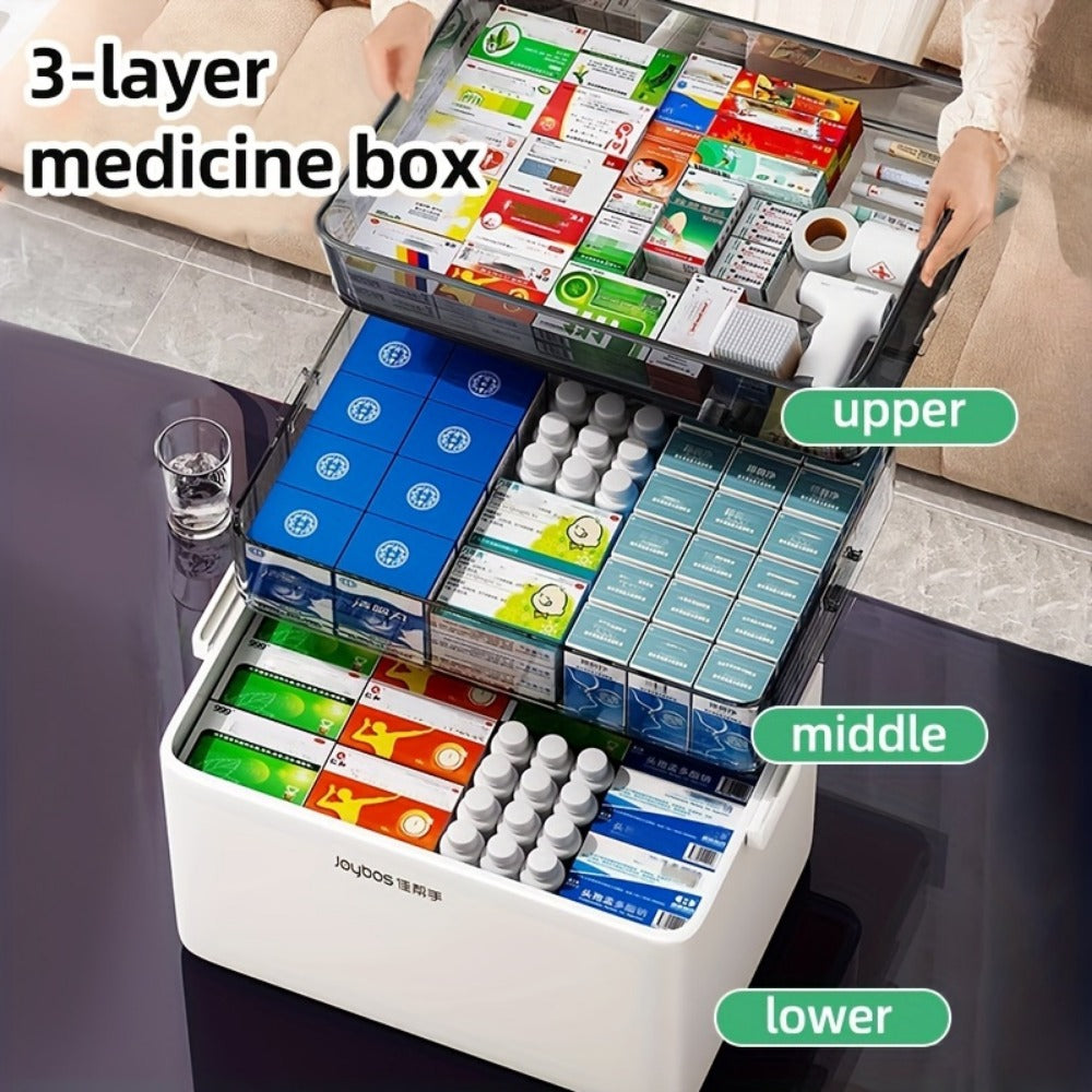 3-Tier Clear Storage Organizer with Secure Lid and Large-Capacity Storage detail image - detail view 4