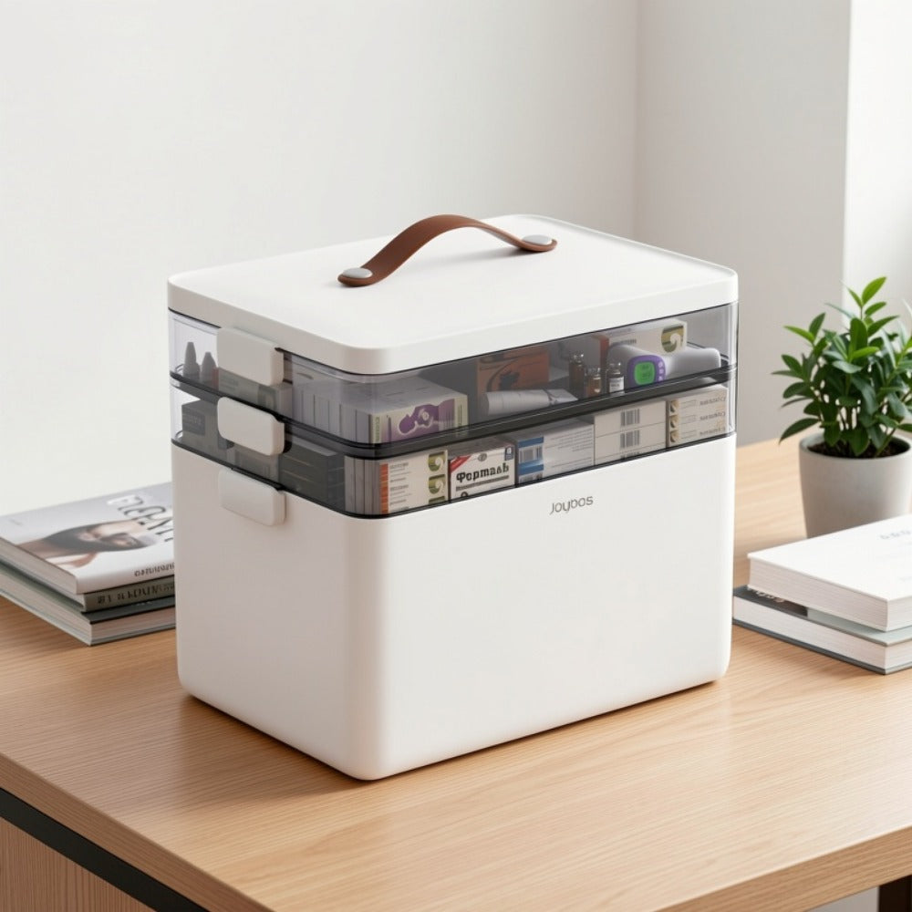 3-Tier Clear Storage Organizer with Secure Lid and Large-Capacity Storage detail image - detail view 7