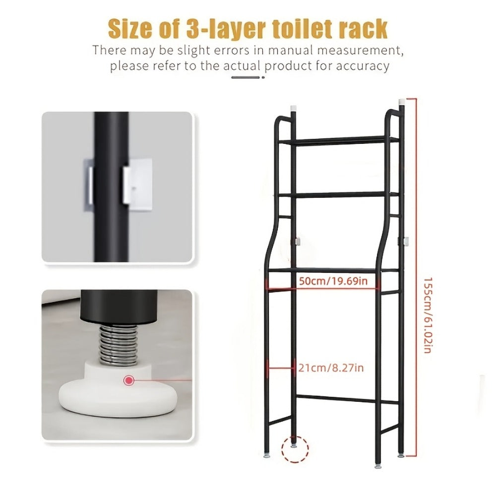 3-Tier Freestanding Bathroom Storage Shelf for Organized Everyday Storage detail image - detail view 4