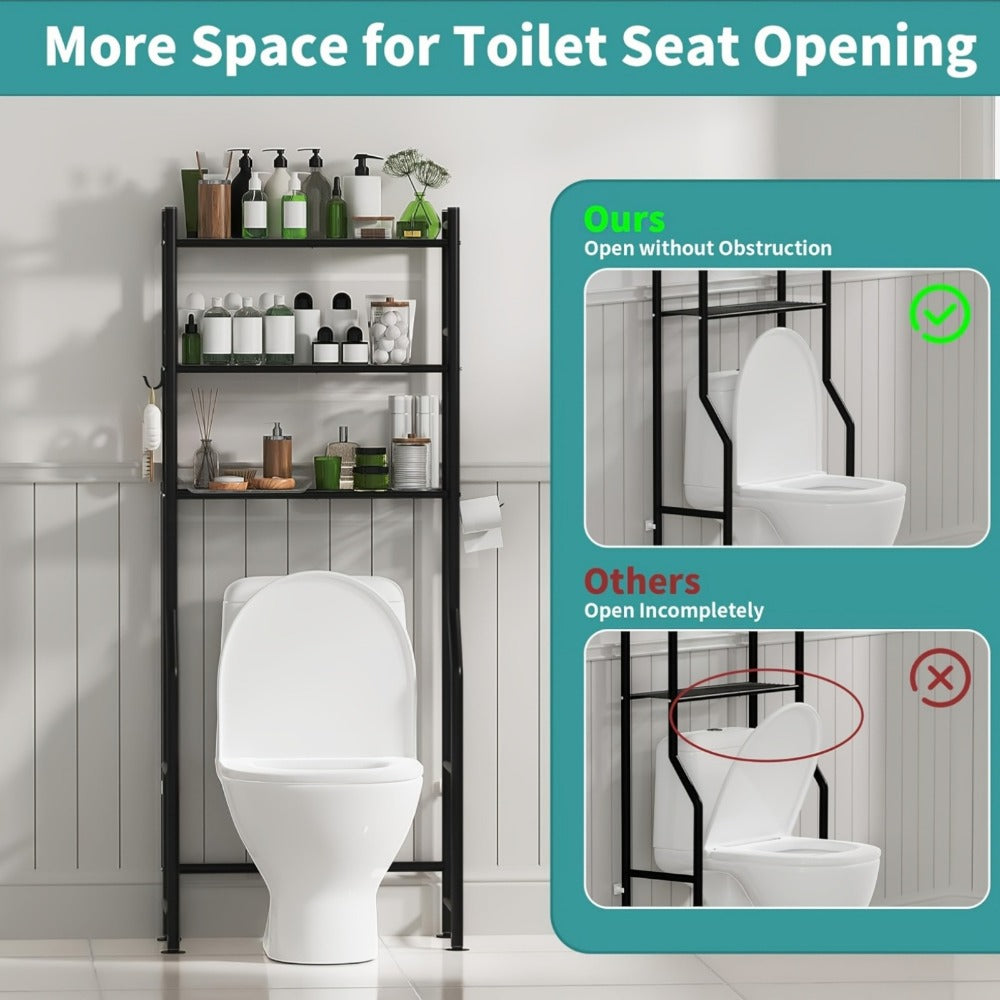 3-Tier Freestanding Over-the-Toilet Storage Organizer for Entryway and Living Room detail image