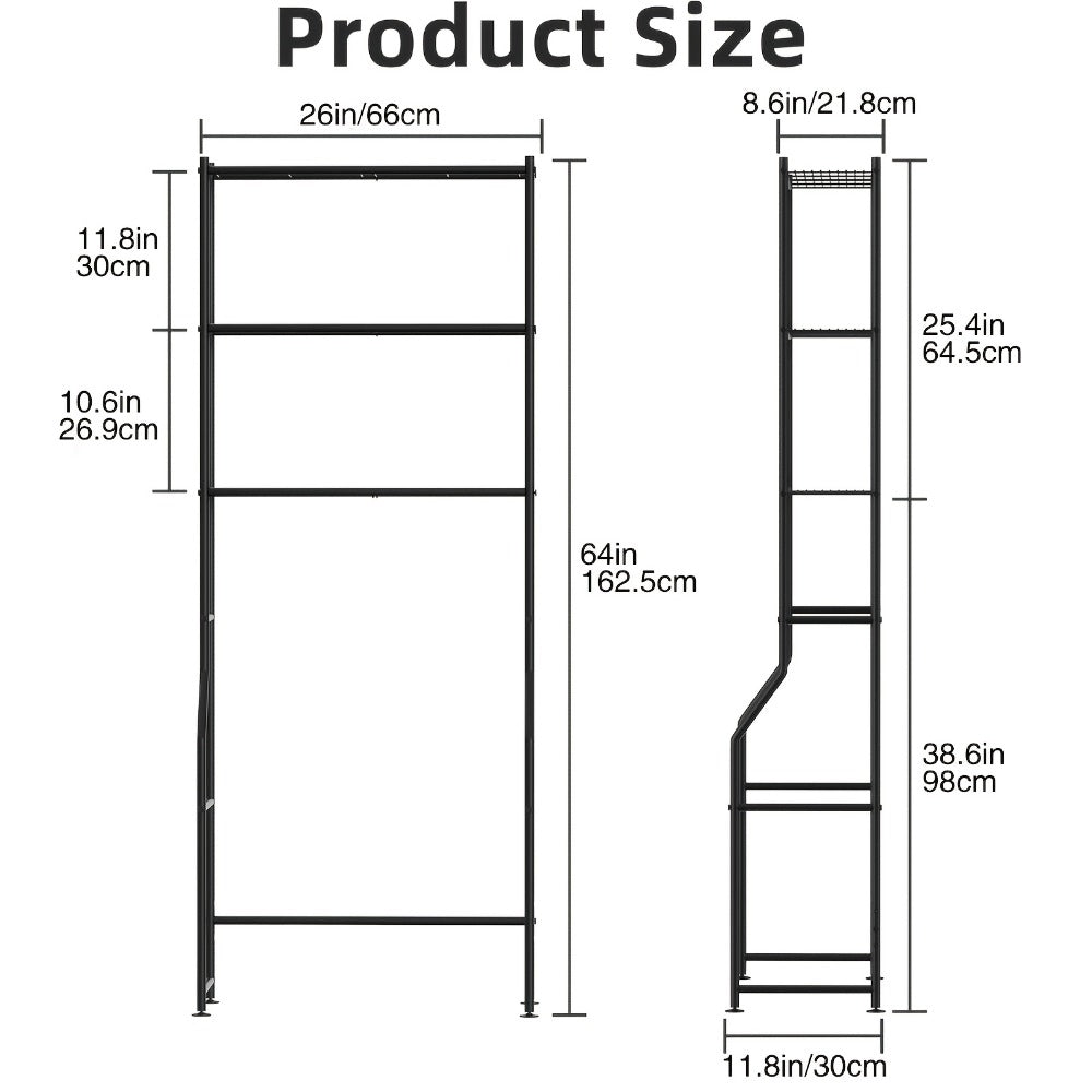 3-Tier Freestanding Over-the-Toilet Storage Organizer for Entryway and Living Room detail image - detail view 3