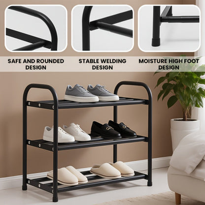 3-Tier Freestanding Shoe Rack, Freestanding Shoe Storage Rack for Entryway detail image - detail view 7