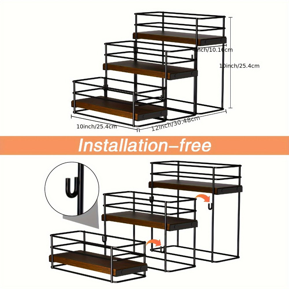 3-Tier Kitchen Storage And Organization with Tool-Free Assembly detail image - detail view 3
