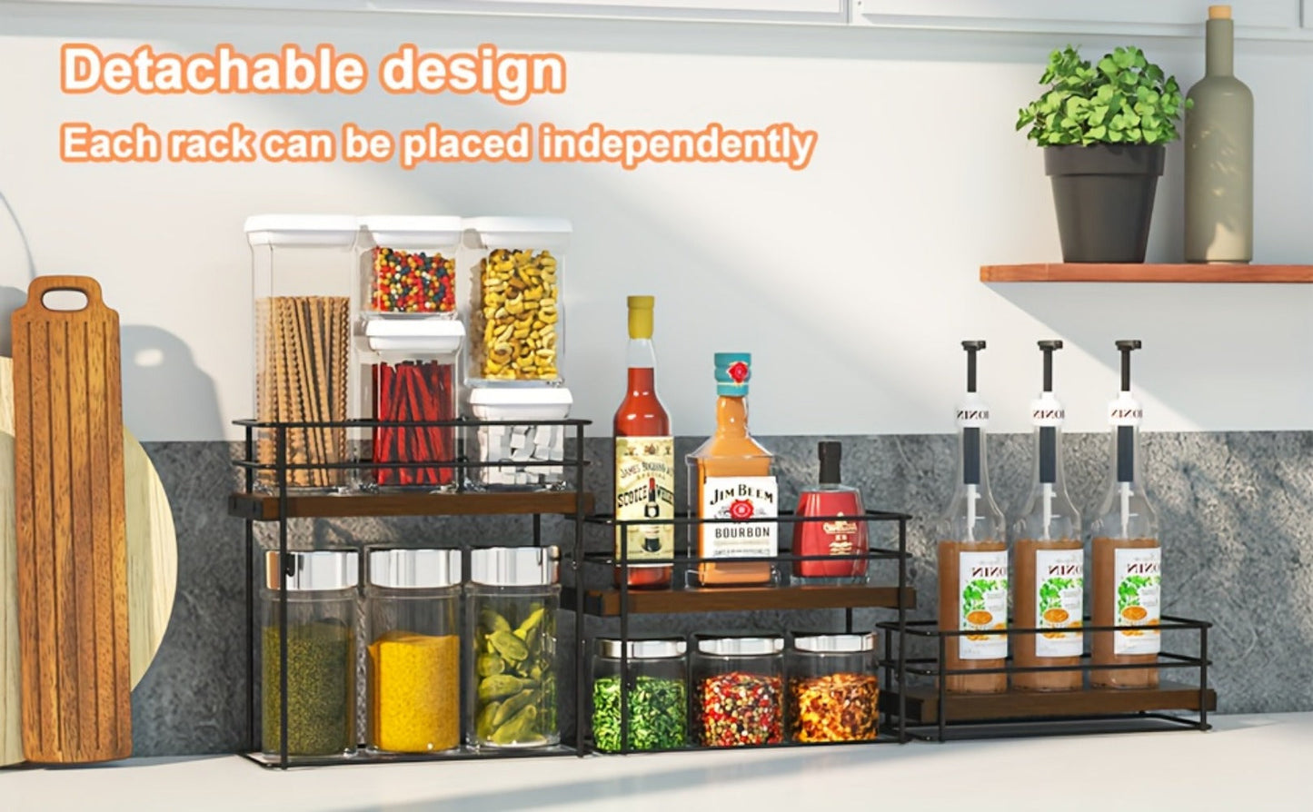 3-Tier Kitchen Storage And Organization with Tool-Free Assembly detail image - detail view 9