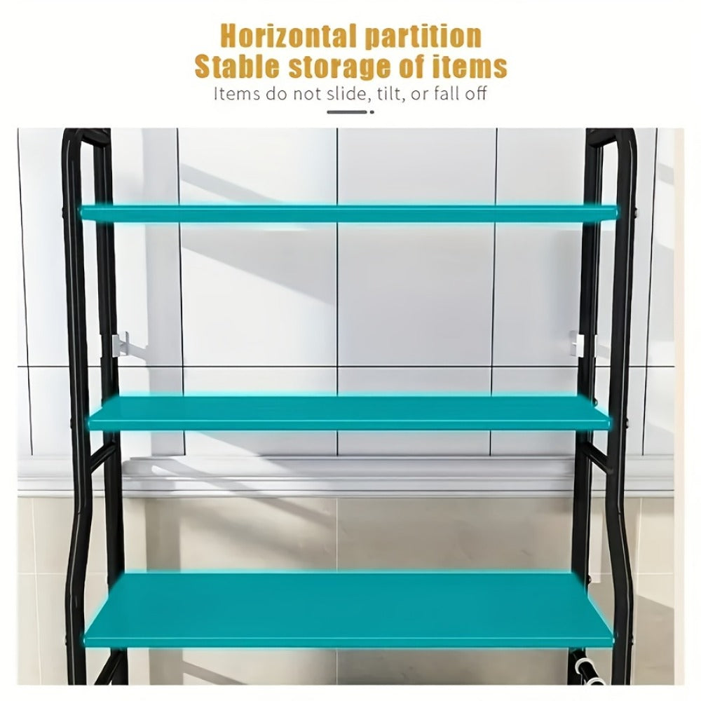 3-Tier Metal Bathroom Storage Rack with Tool-Free Assembly for Organized Everyday Storage detail image - detail view 11