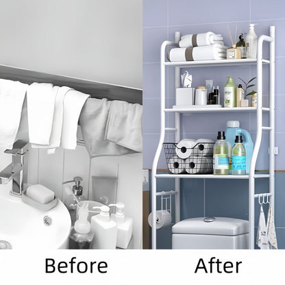 3-Tier Metal Bathroom Storage Rack with Tool-Free Assembly for Organized Everyday Storage detail image - detail view 12