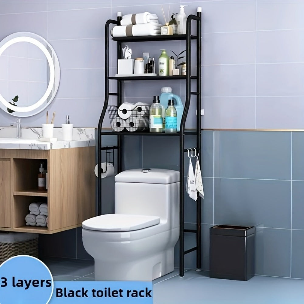 3-Tier Metal Bathroom Storage Rack with Tool-Free Assembly for Organized Everyday Storage detail image - detail view 5