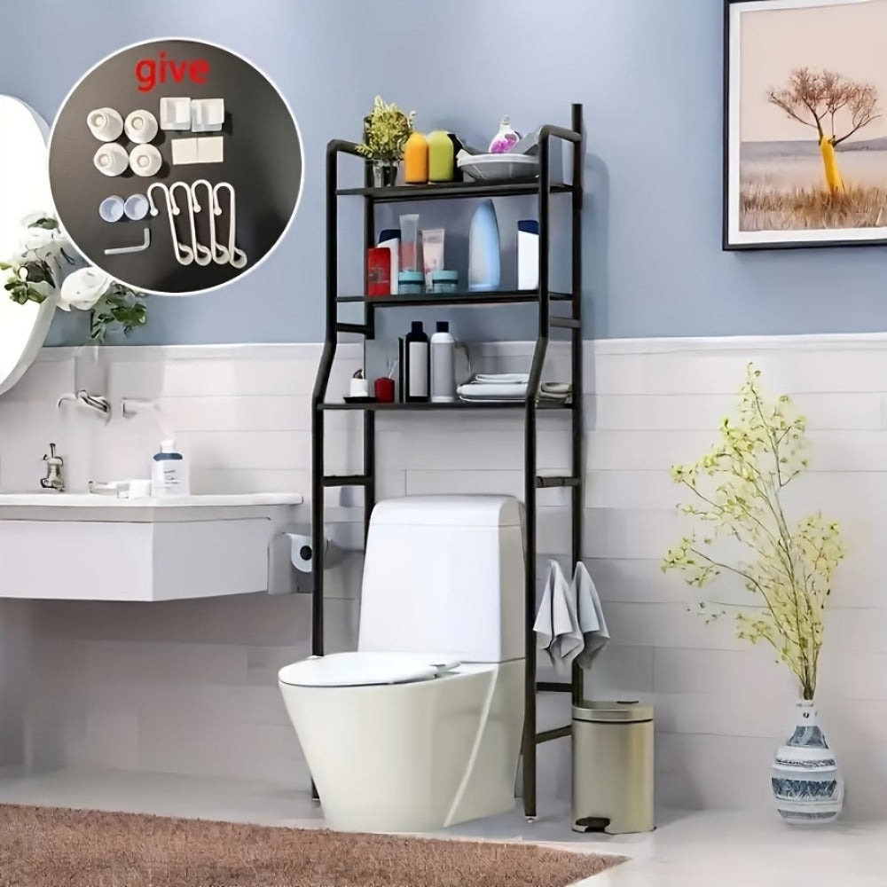 3-Tier Metal Bathroom Storage Rack with Tool-Free Assembly for Organized Everyday Storage detail image - detail view 6