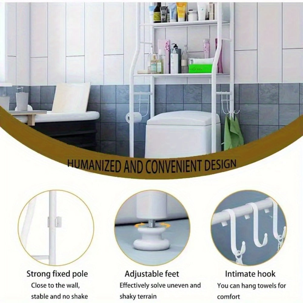 3-Tier Metal Bathroom Storage Rack with Tool-Free Assembly for Organized Everyday Storage detail image - detail view 7